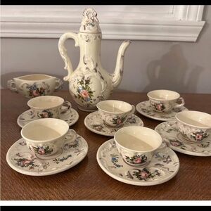 Vintage Floral Paul’s Italy Tea Set - Cream with Pink Rose Motif